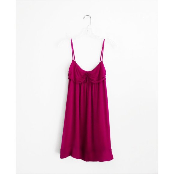 Burberry Magenta Fuchsia Pink Silk Spaghetti Strap Cami Slip Dress size Small - Picture 1 of 4